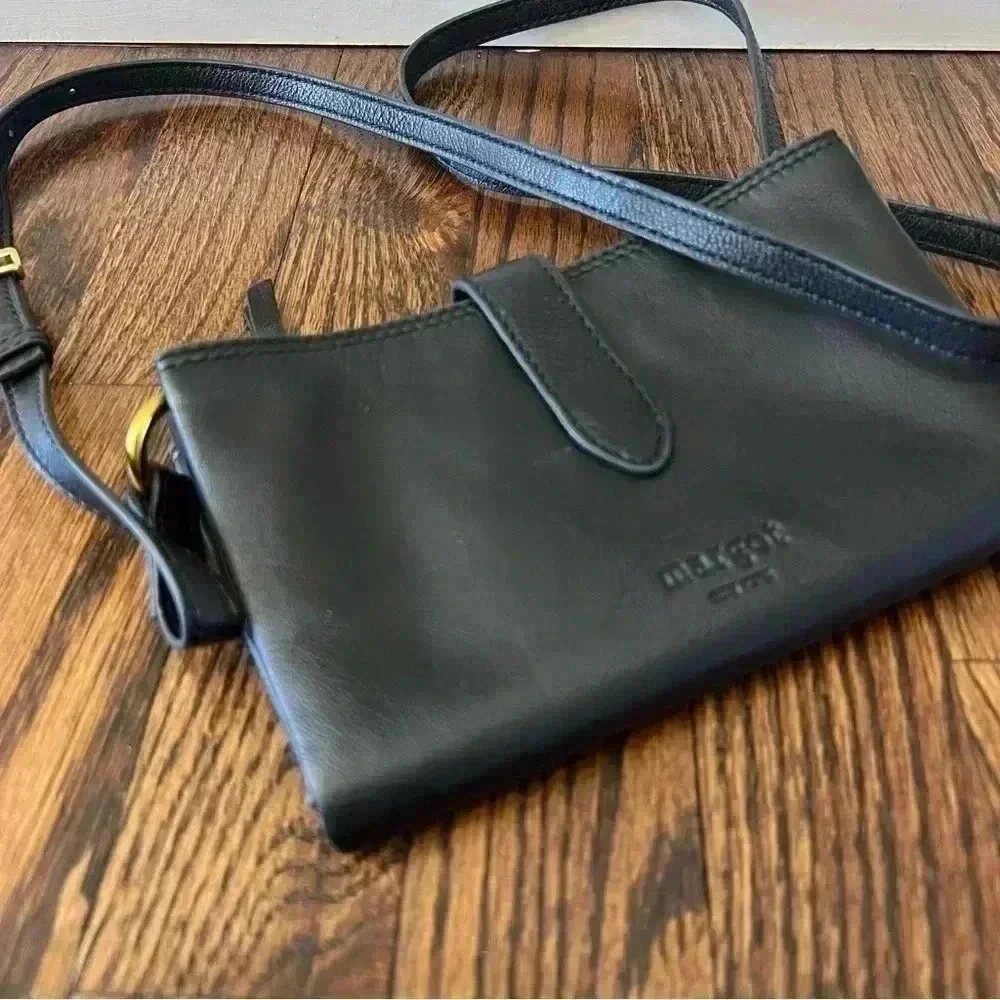 Margot New York Mini Black Genuine 100% Leather Crossbody Bag Purse $125 MG3006